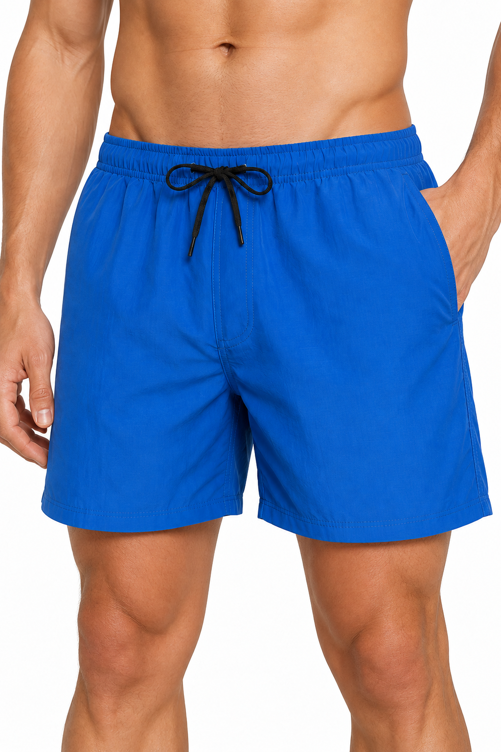 Men's Sports Shorts Quick-Dry Fabric Lightweight Fit, Blue, fabric close-up