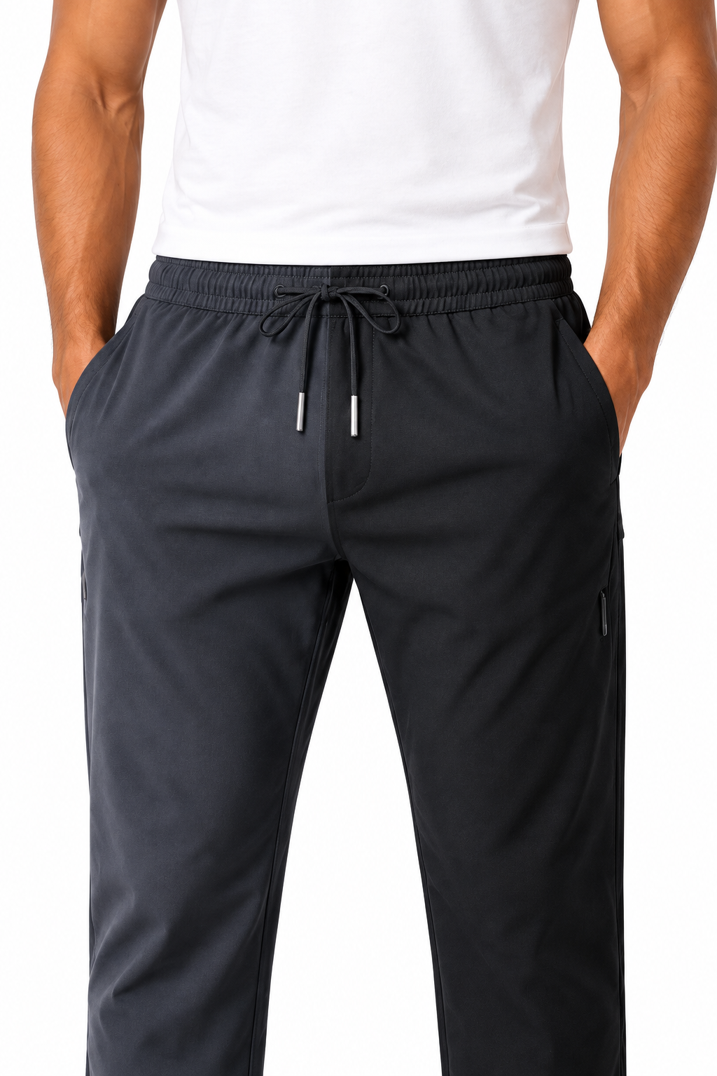 Men's Trousers Lightweight Fabric Drawstring Waist, 2pcs, fabric close-up