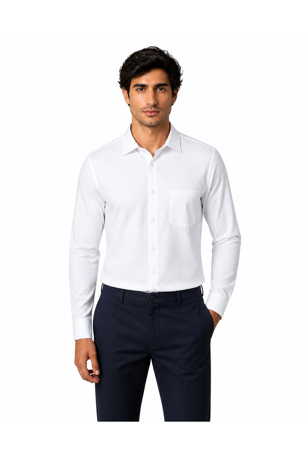 Eric | Mercerized Stretch Dress Shirt - 810style - front - group 1