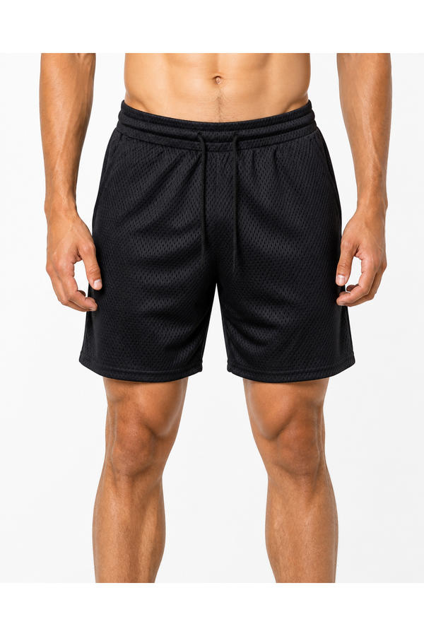Trevor | Breathable Mesh Gym Shorts - Black - front - group 1