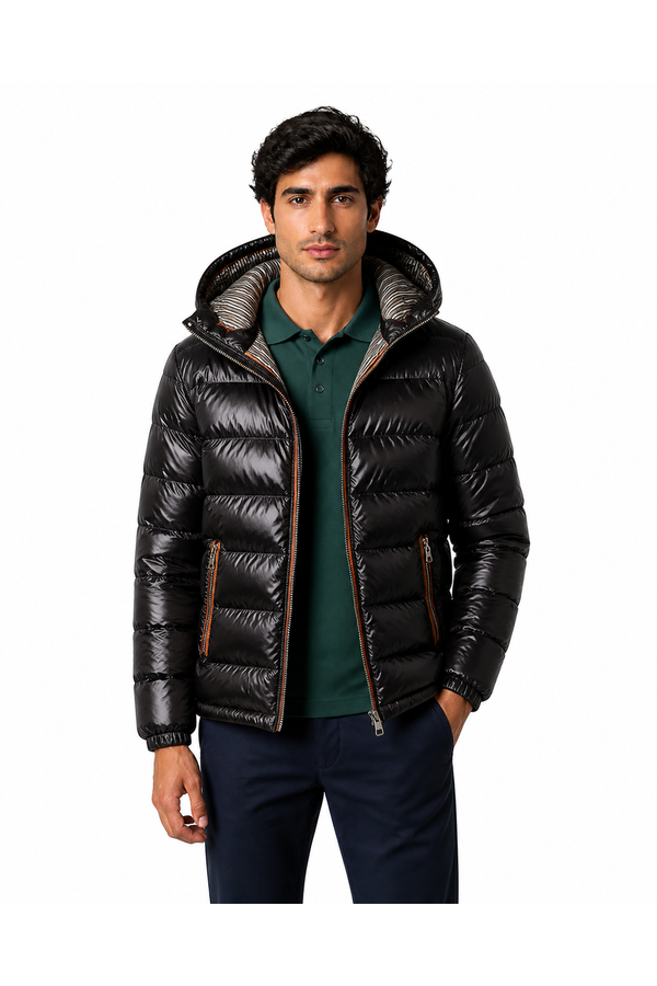 Hudson | Hooded Winter Puffer Coat - Black - front - group 1