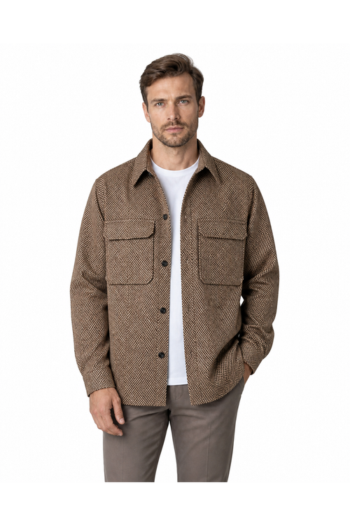 Wallace | Textured Workwear Overshirt - Figure 1 - front - group 1