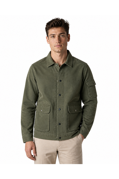Cole | Casual Multi-Pocket Field Jacket - Green - front - group 1