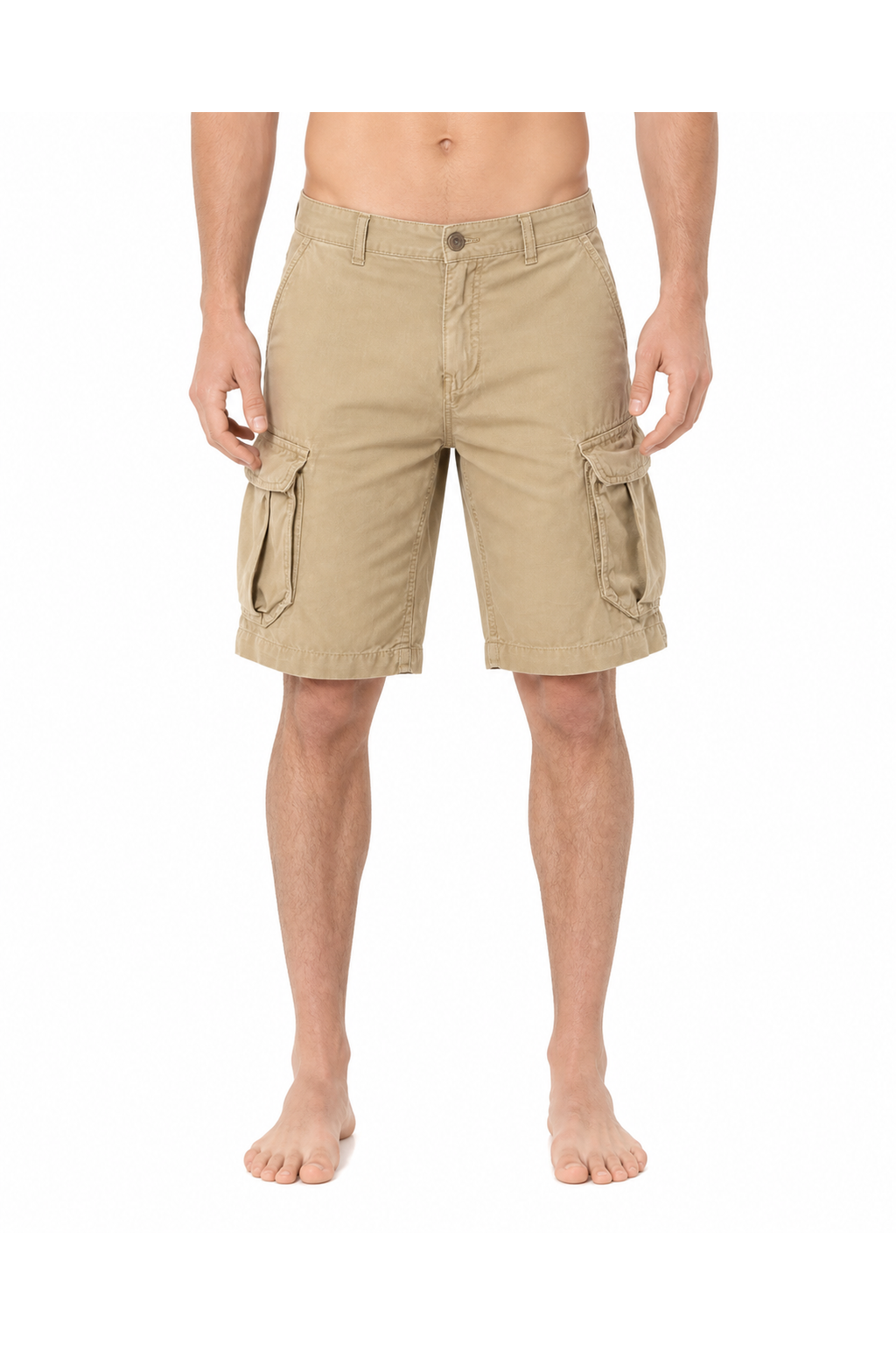 Derek | Rugged Cargo Utility Shorts - Khaki - front - group 1