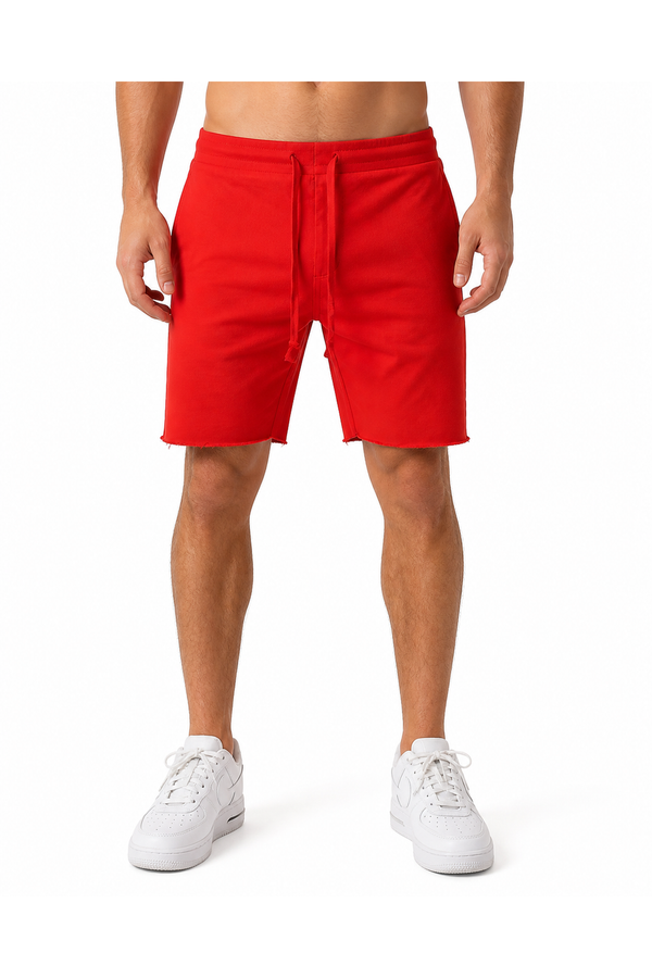 Cody | Casual Cotton Drawstring Shorts - Orange red - front - group 1