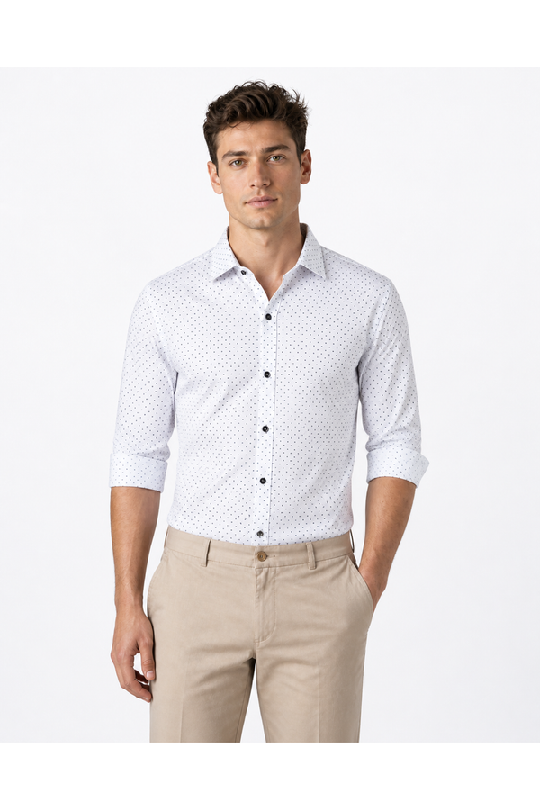 Spencer | Polka-Dot Dress Shirt - White - front - group 1