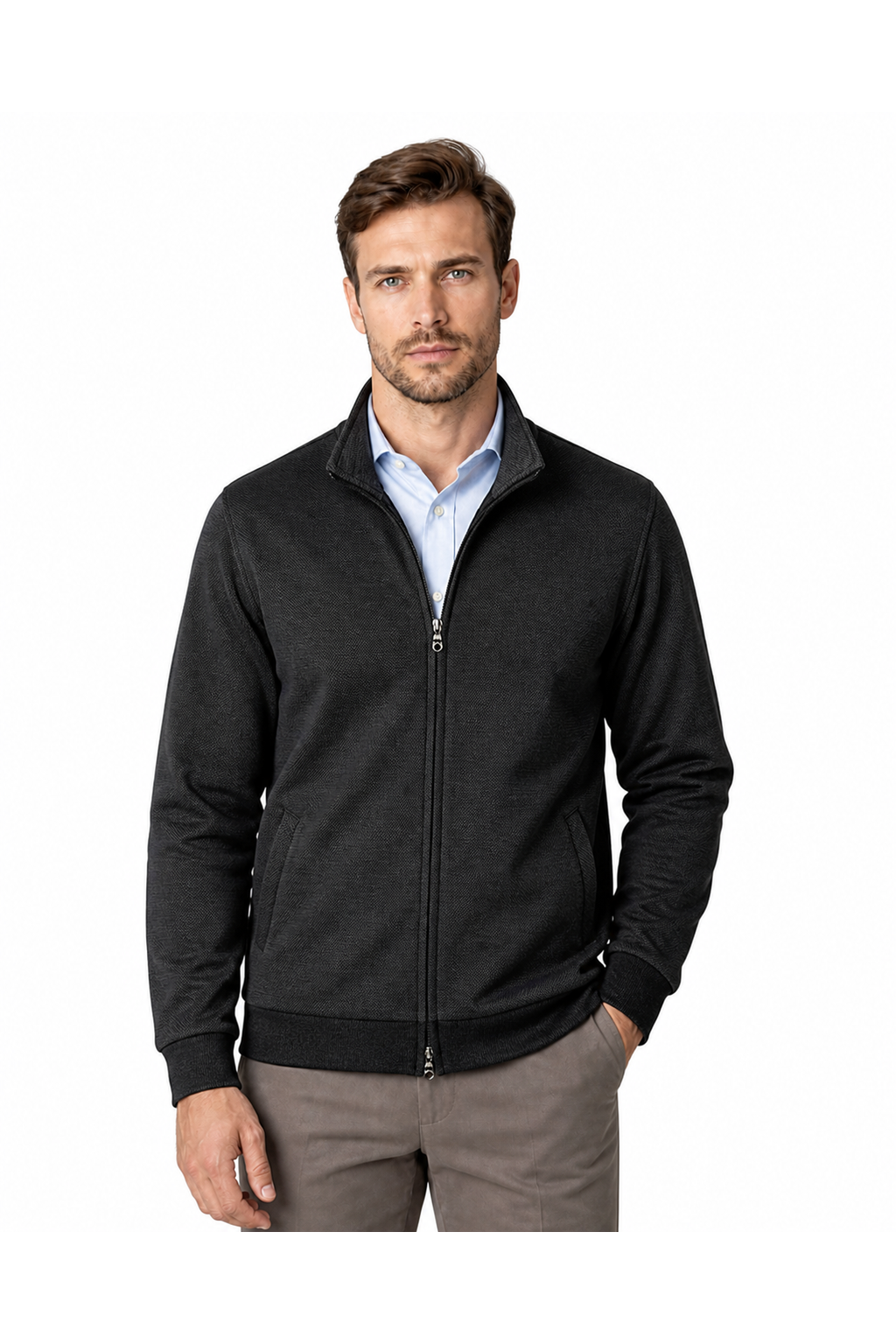 Douglas | Fleece-Lined Casual Jacket - Black - front - group 2