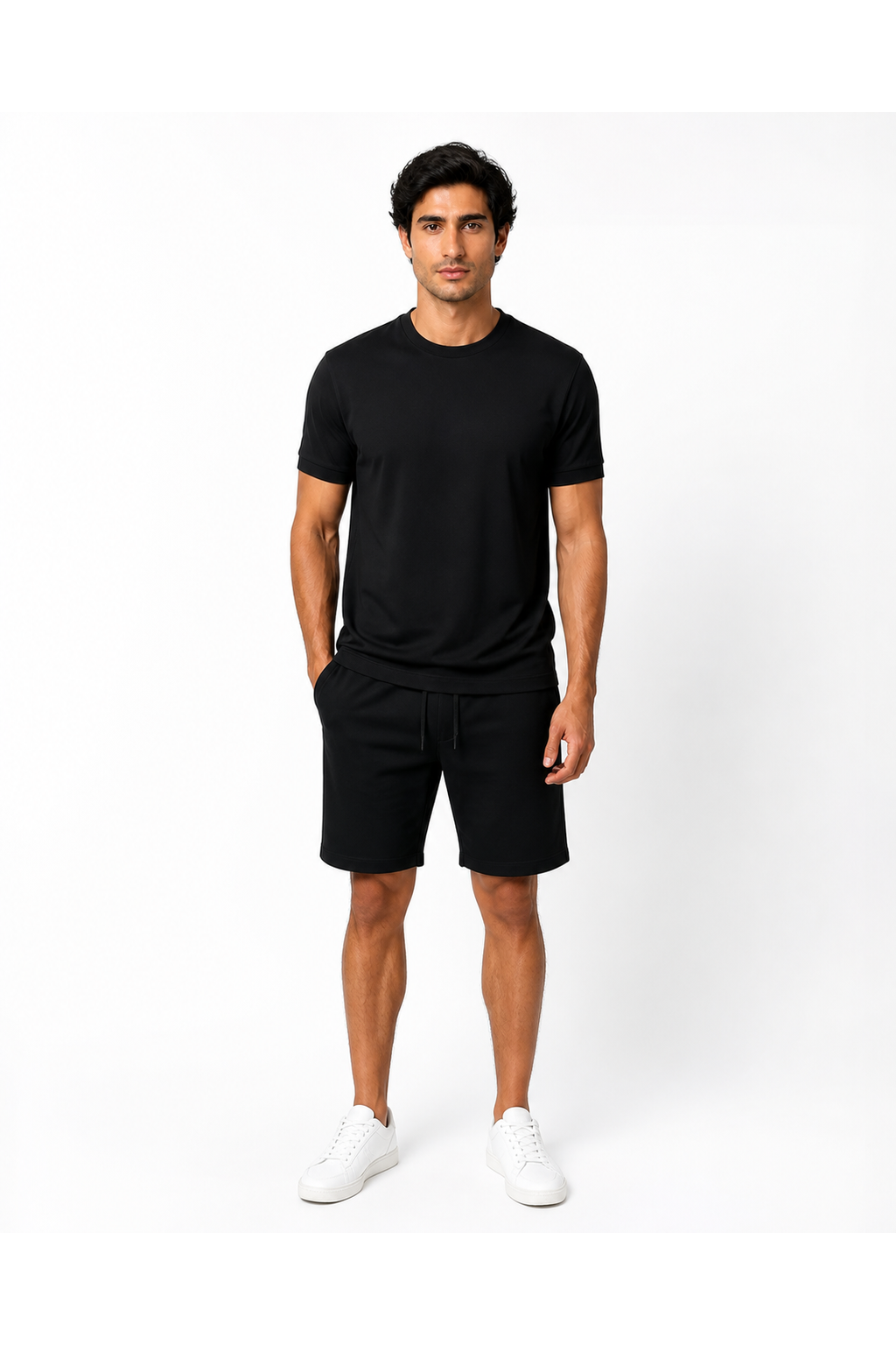 Rhett | Casual T-Shirt and Shorts Set - Black - front - group 2
