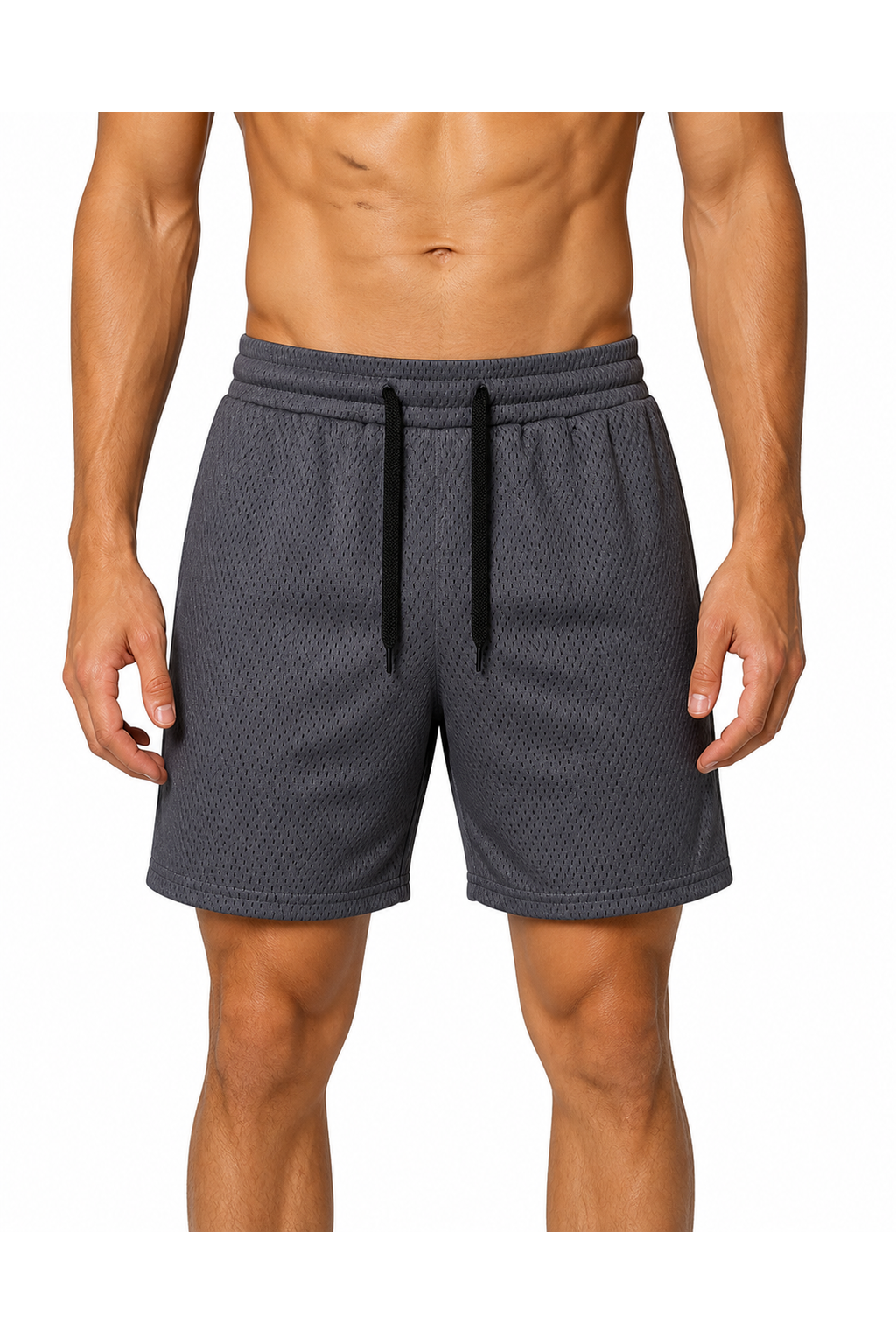 Trevor | Breathable Mesh Gym Shorts - Dark Gray - front - group 2