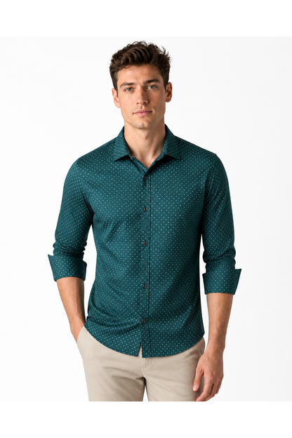 Spencer | Polka-Dot Dress Shirt - Green - front - group 2