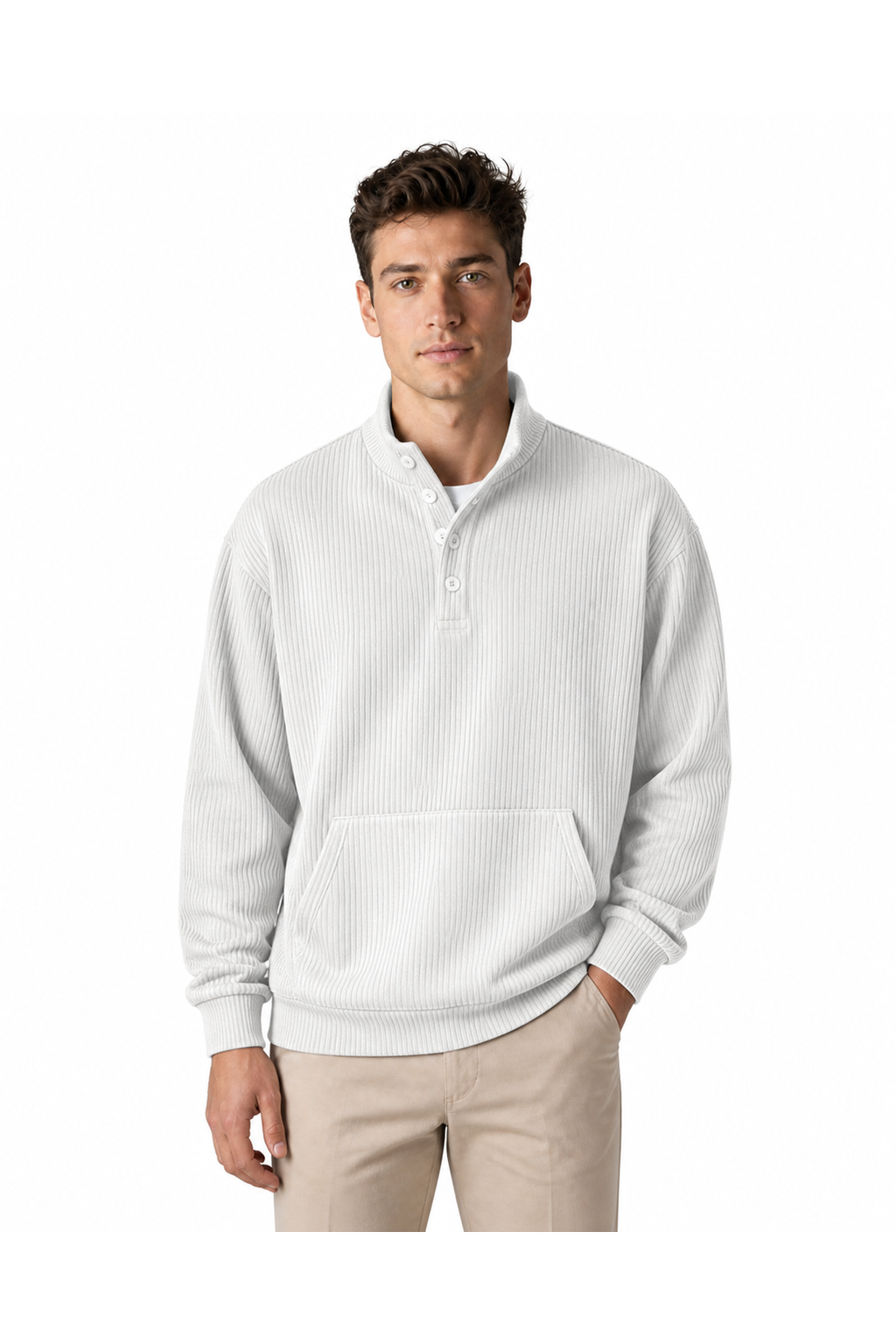 Archer | Relaxed Pocket Polo Sweatshirt - White - front - group 2
