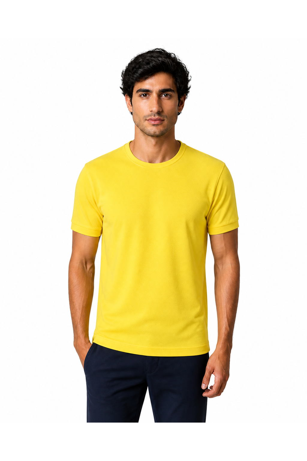 Alex | Premium Everyday Crew-Neck T-Shirt - Yellow L / Yellow M / Yellow S / Yellow XL / Yellow XXL / Yellow XXXL / Yellow XXXXL - front - group 2