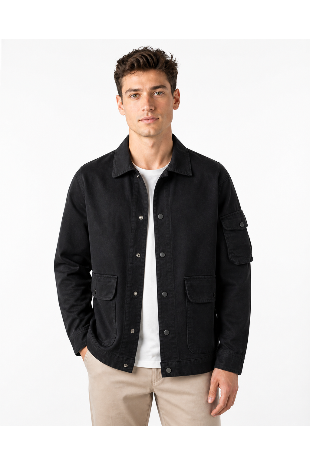 Cole | Casual Multi-Pocket Field Jacket - Black - front - group 3