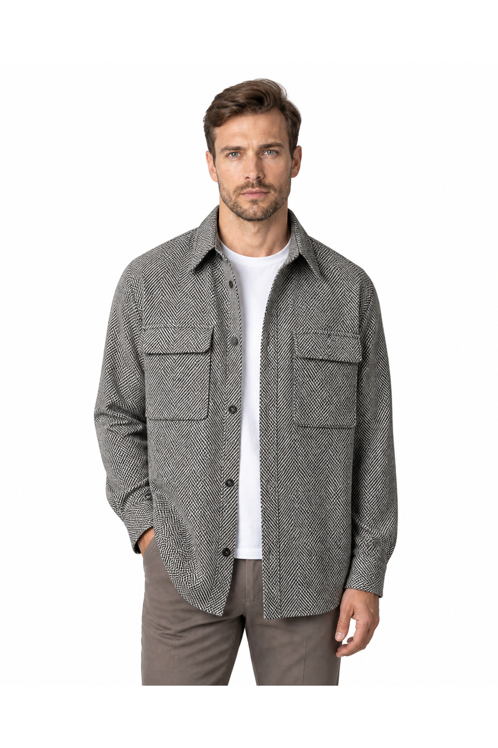 Wallace | Textured Workwear Overshirt - Figure 3 - front - group 3