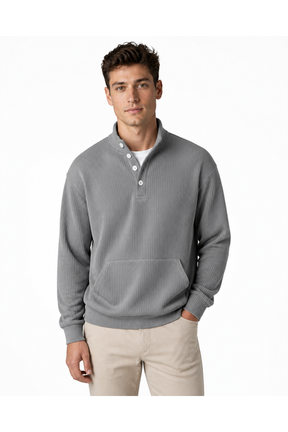 Archer | Relaxed Pocket Polo Sweatshirt - Gray - front - group 3