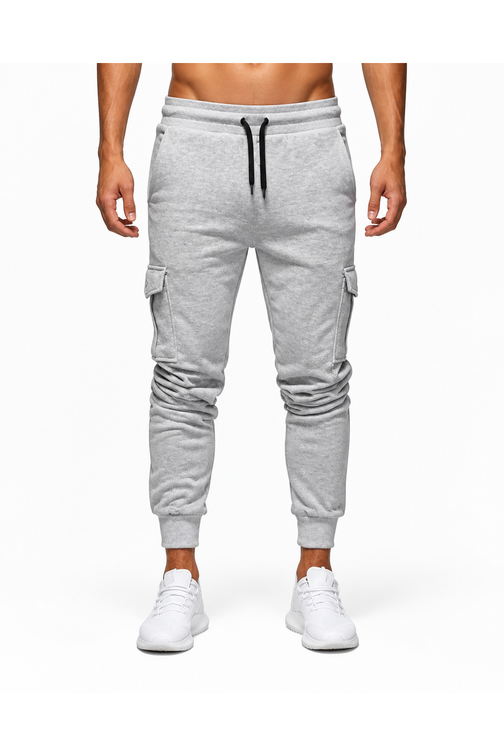 Maurice | Tapered Athletic Joggers - Light Grey - front - group 3