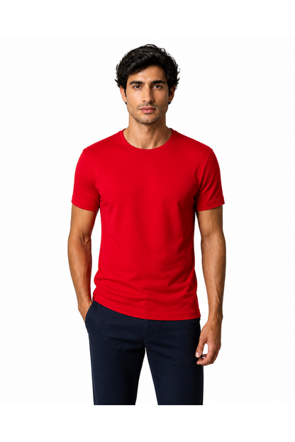 Alex | Premium Everyday Crew-Neck T-Shirt - Red L / Red M / Red S / Red XL / Red XXL / Red XXXL / Red XXXXL - front - group 3