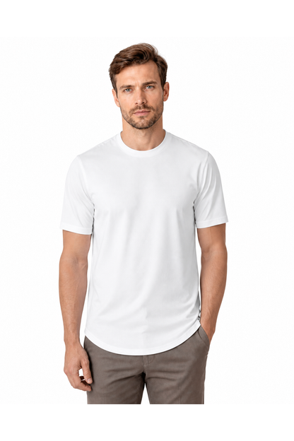 Dennis | Performance Stretch T-Shirt - White with letter - front - group 3