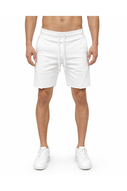 Cody | Casual Cotton Drawstring Shorts - White - front - group 3