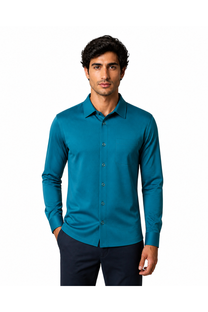 Eric | Mercerized Stretch Dress Shirt - 818style - front - group 4