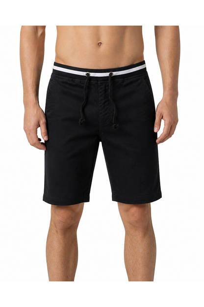 Jason | Classic Cotton Chino Shorts - Black - front - group 4
