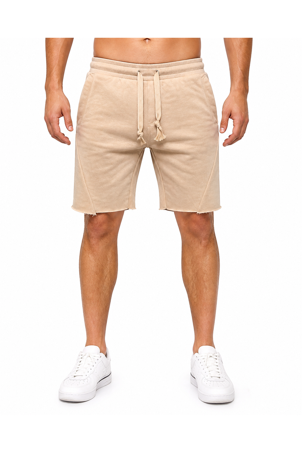 Cody | Casual Cotton Drawstring Shorts - Khaki - front - group 4