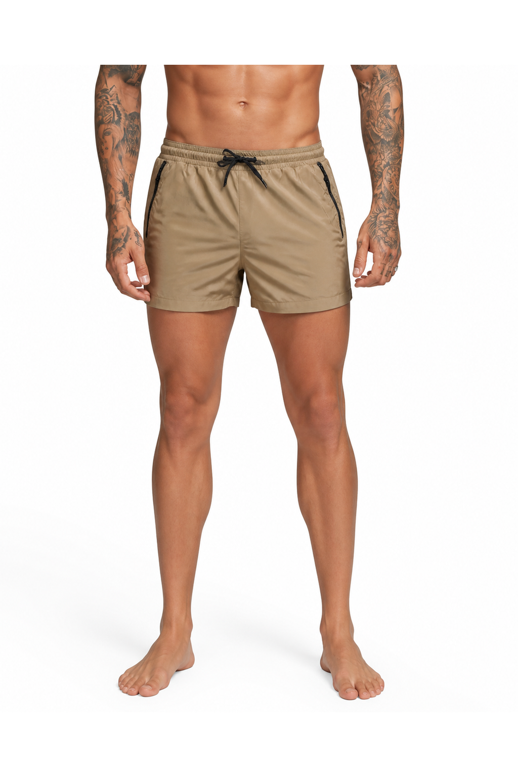 Zane | Lightweight Performance Shorts - Khaki - front - group 4