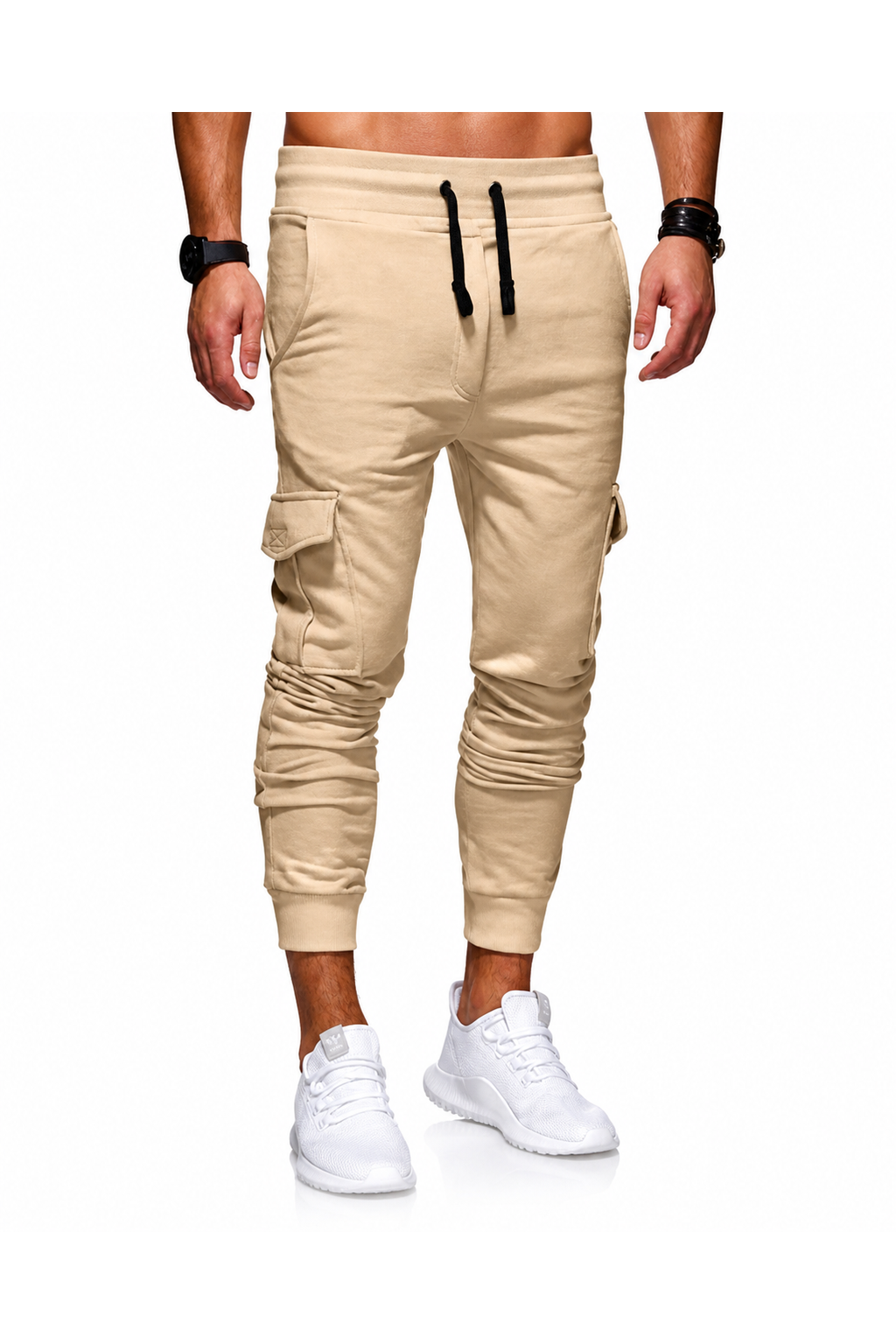 Maurice | Tapered Athletic Joggers - Khaki - front - group 4