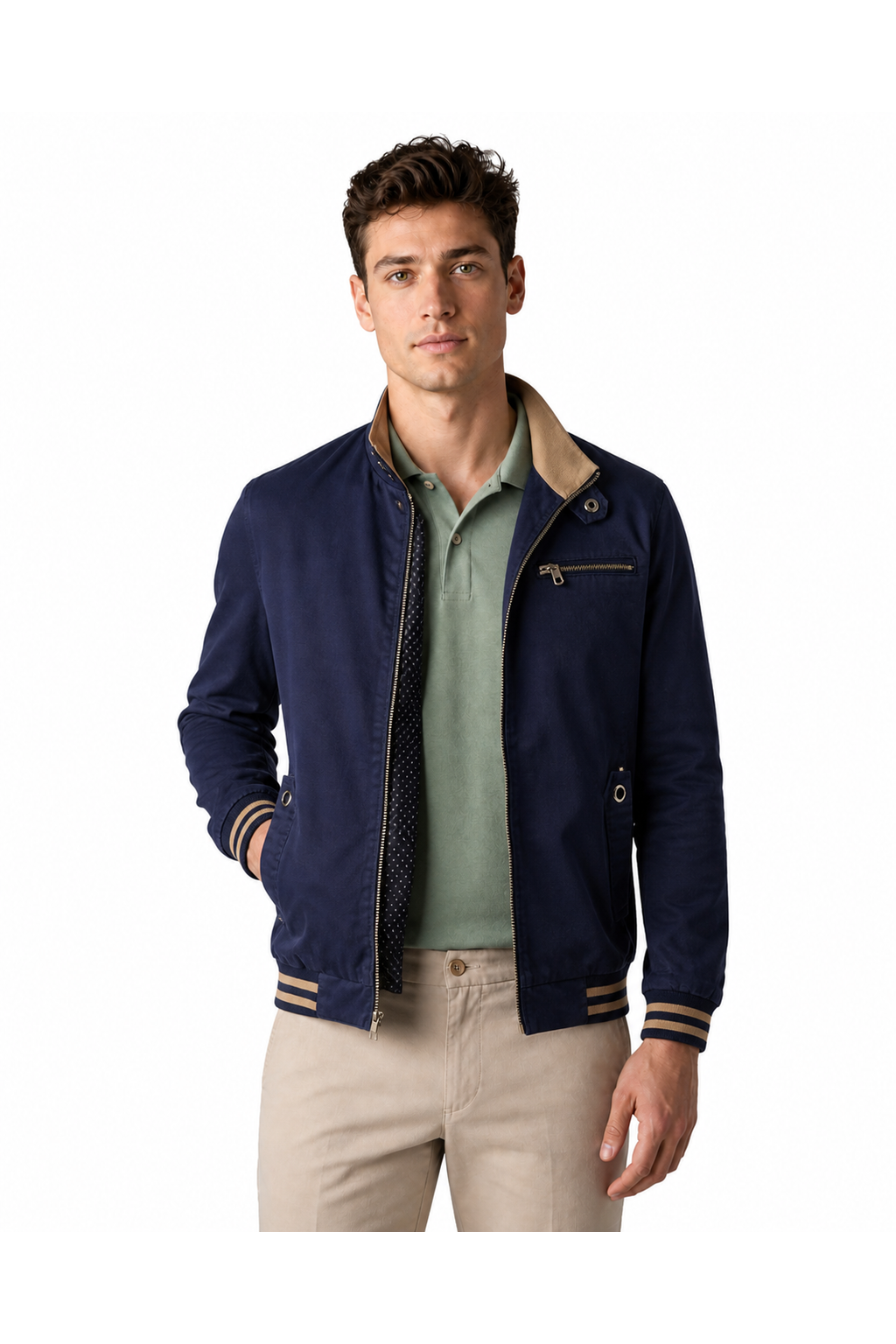 Franklin | Classic Contrast-Trim Jacket - Navy Blue - front - group 4