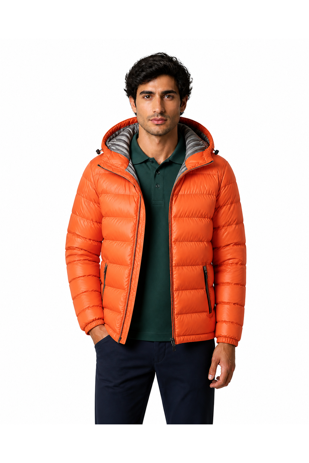 Hudson | Hooded Winter Puffer Coat - Orange - front - group 4