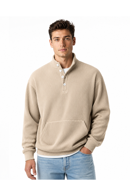 Archer | Relaxed Pocket Polo Sweatshirt - Apricot - front - group 5