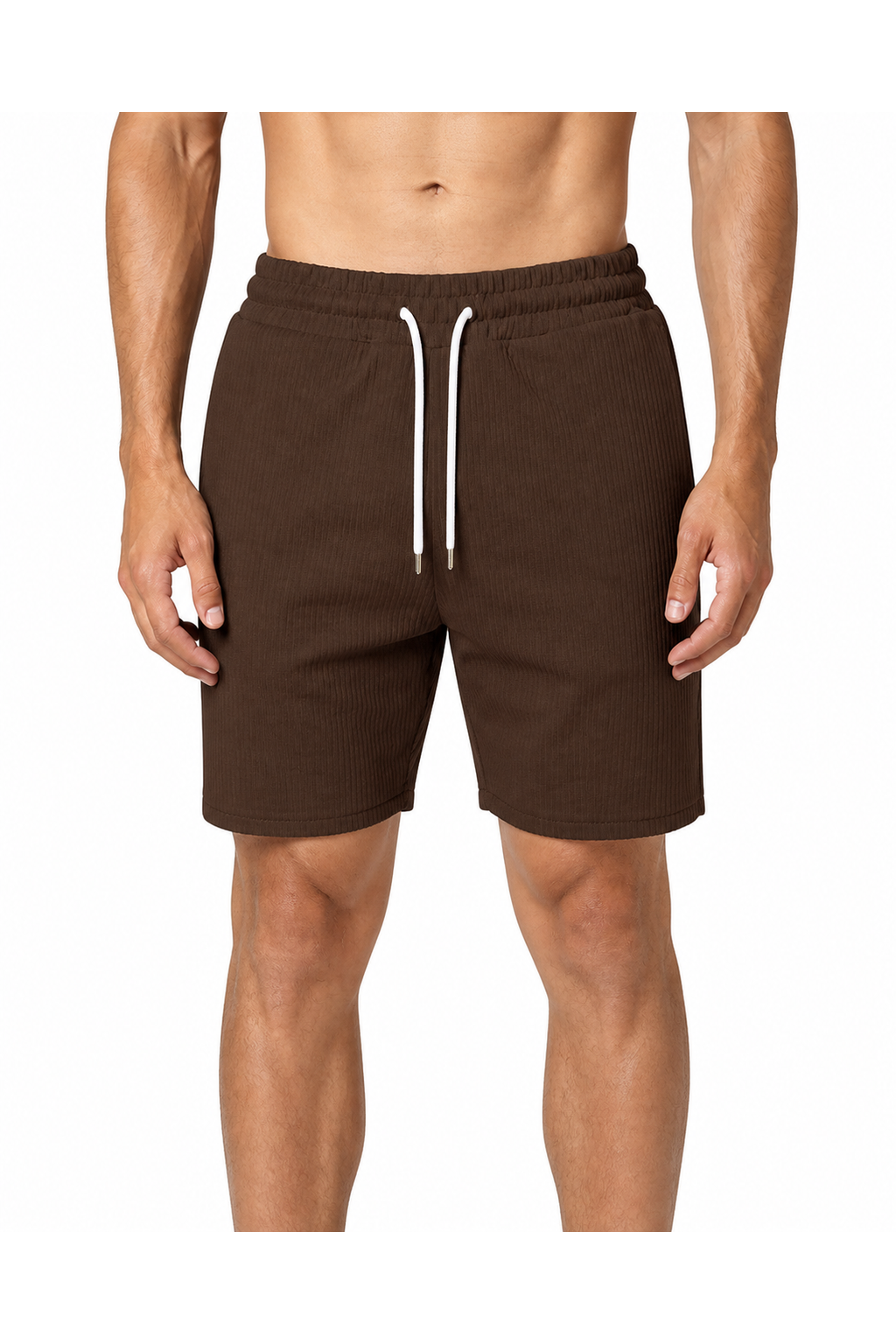 Tyler | Everyday Drawstring Shorts - Brown - front - group 5