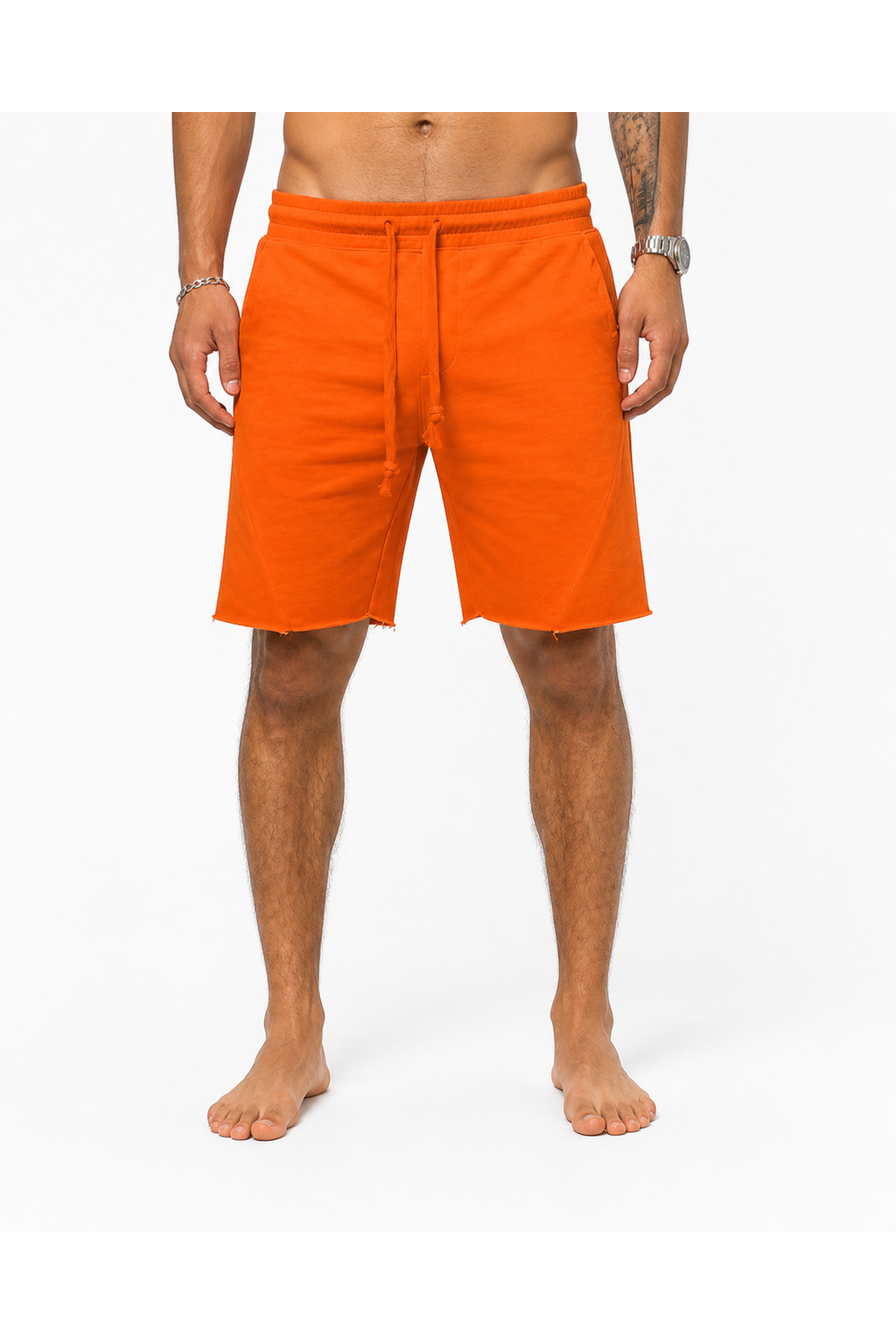 Cody | Casual Cotton Drawstring Shorts - Orange yellow - front - group 5