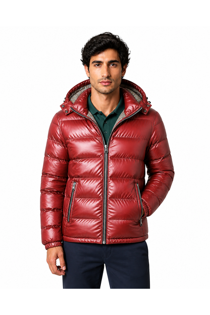 Hudson | Hooded Winter Puffer Coat - Red - front - group 5