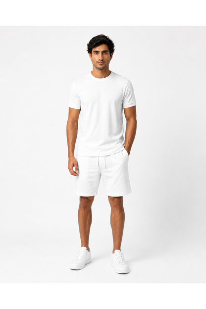 Rhett | Casual T-Shirt and Shorts Set - White - front - group 5