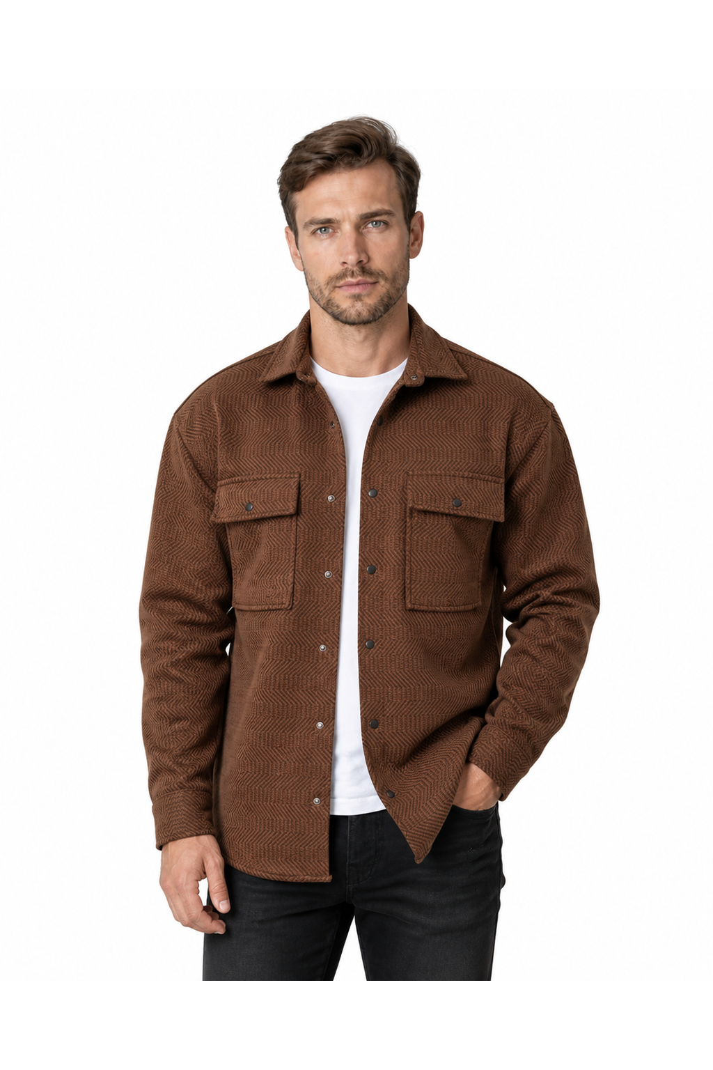 Wallace | Textured Workwear Overshirt - Figure 6 - front - group 6