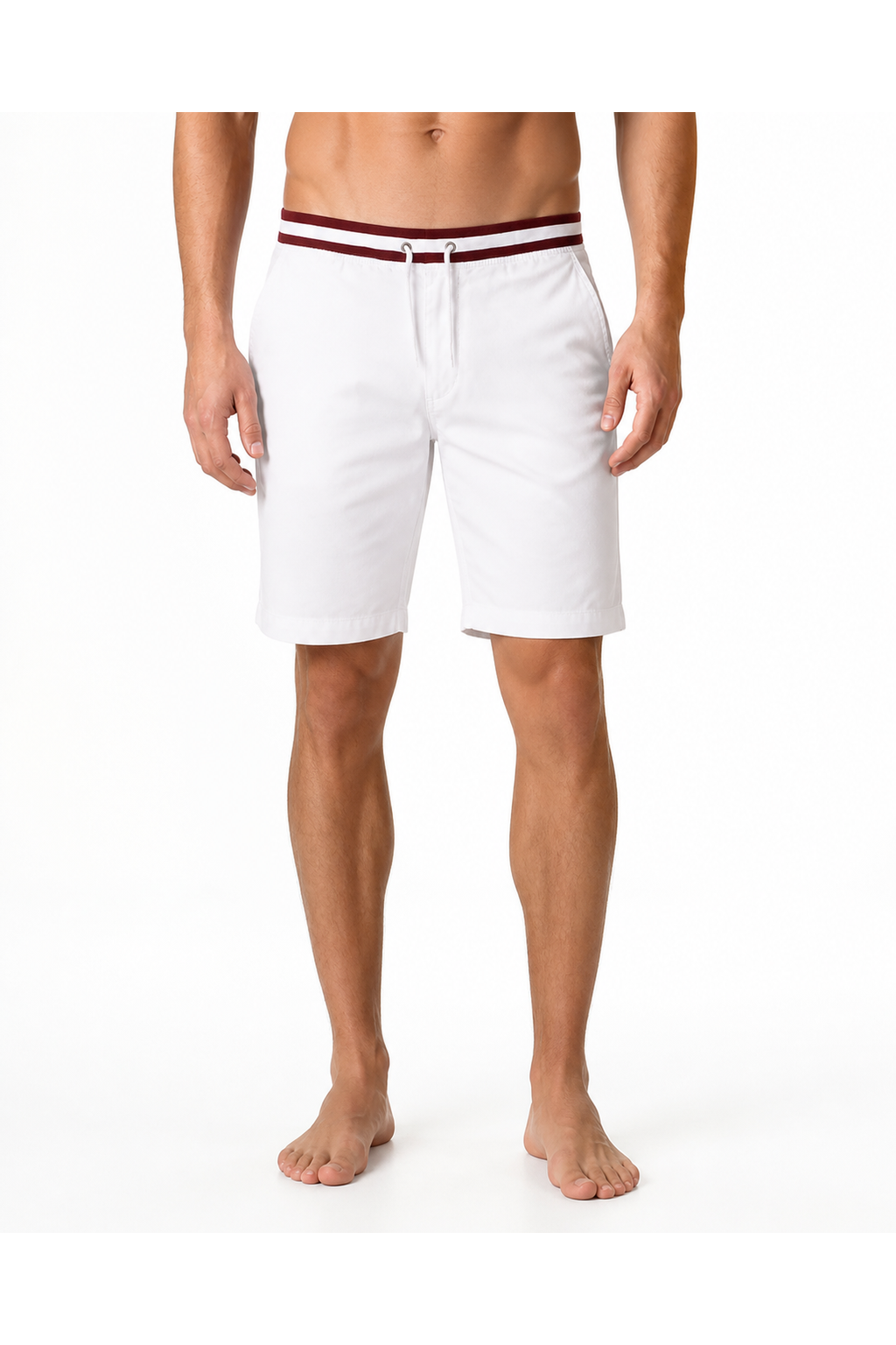 Jason | Classic Cotton Chino Shorts - White - front - group 6