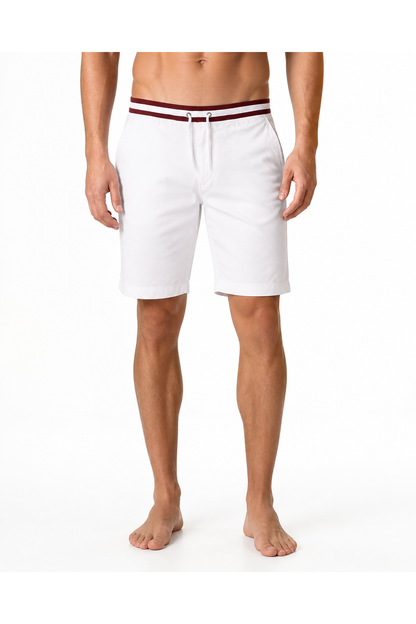 Jason | Classic Cotton Chino Shorts - White - front - group 6