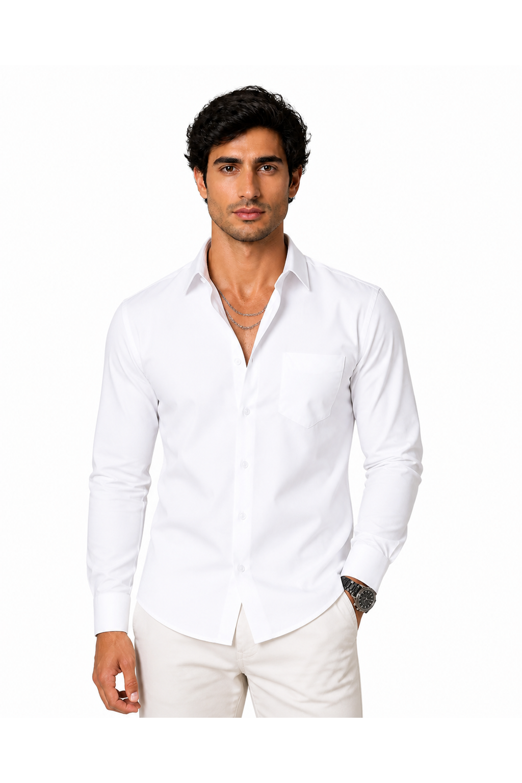 Stanley | Premium Cotton Button-Up Shirt - White - front - group 6