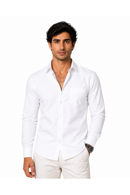 Stanley | Premium Cotton Button-Up Shirt - White - front - group 6
