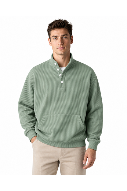 Archer | Relaxed Pocket Polo Sweatshirt - Light Green - front - group 7