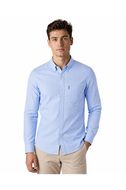 Edgar | Slim-Fit Dress Shirt - Sky Blue - front - group 7