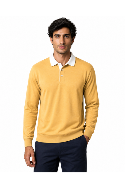 Sebastian | Versatile Long-Sleeve Polo - Yellow - front - group 7