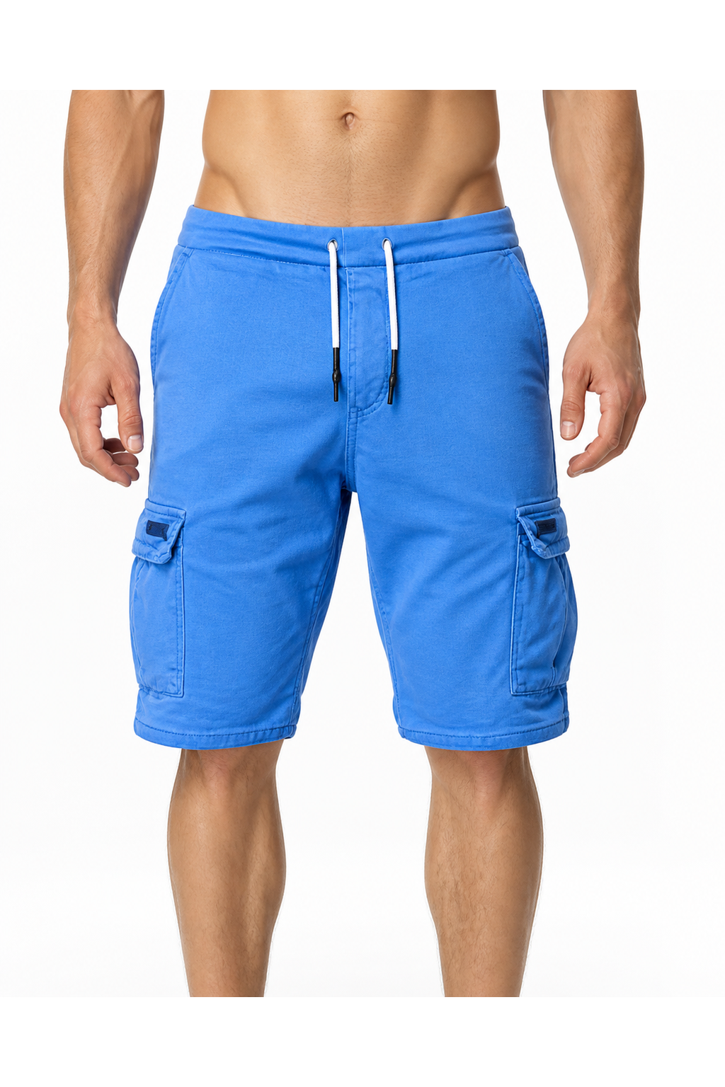 Cameron | Relaxed Cargo Sports Shorts - Blue - front - group 8