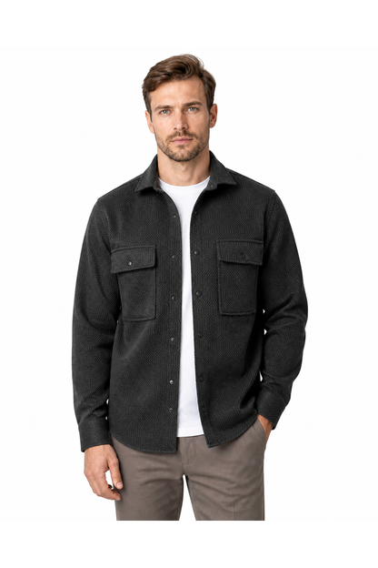 Wallace | Textured Workwear Overshirt - Figure 8 - front - group 8