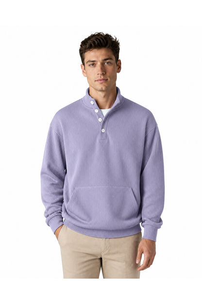 Archer | Relaxed Pocket Polo Sweatshirt - Light Purple - front - group 8