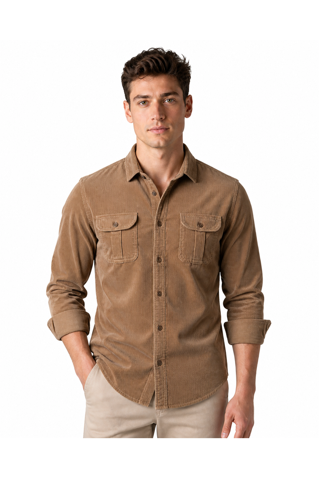 Gerald | Rugged Corduroy Overshirt - 1 - front - group 9