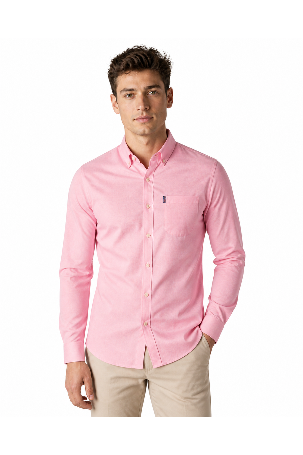 Edgar | Slim-Fit Dress Shirt - Coral - front - group 9