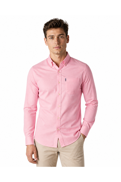 Edgar | Slim-Fit Dress Shirt - Coral - front - group 9