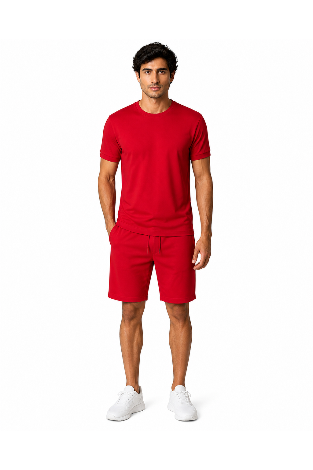 Rhett | Casual T-Shirt and Shorts Set - Red - front - group 9